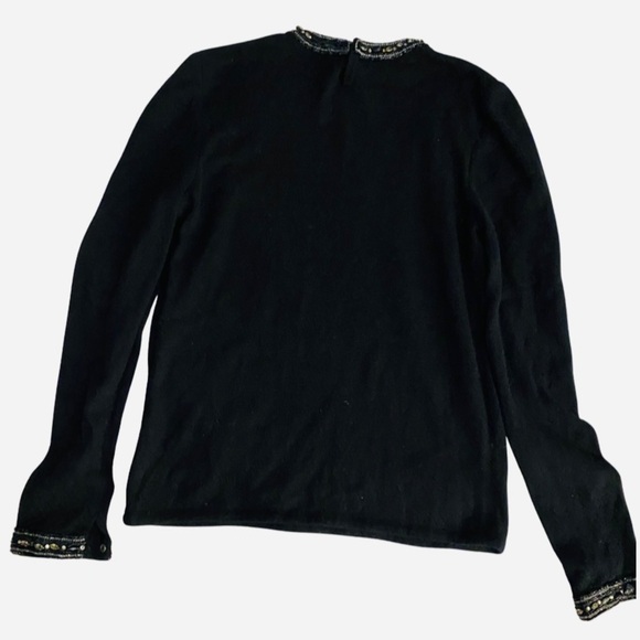 Vtg Valentino Night Cashmere Sweater Beaded (SW2) - Picture 4 of 8